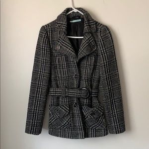 Small size wool peacoat black and gray